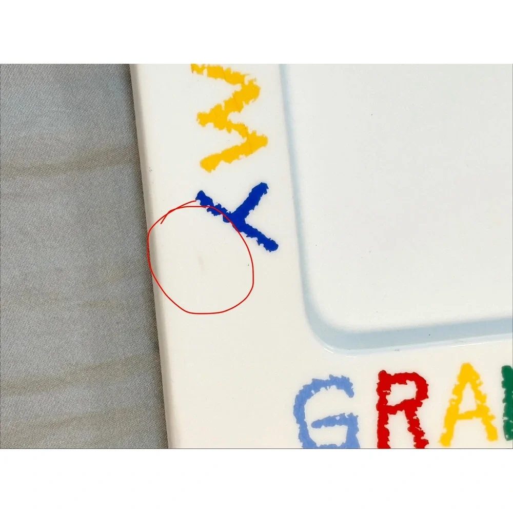 Vintage I Love My Grandpa Ceramic Picture Frame Multi-Color Crayon Style 4x6